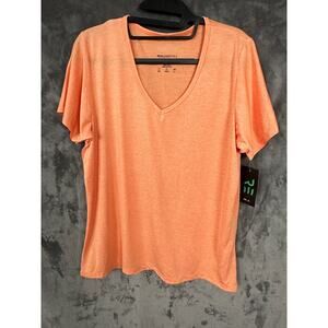 Reel essentials NEW moisture wick v neck t shirt tee Womens XL